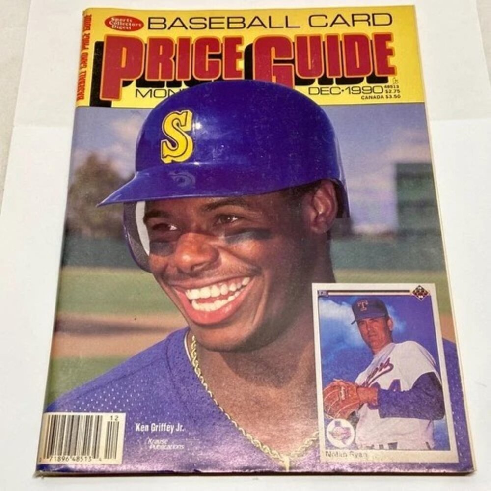 Vintage Baseball Card Price Guide Dec, 1990 Griffey Jr Nolan Cover Uncut 5 Cards